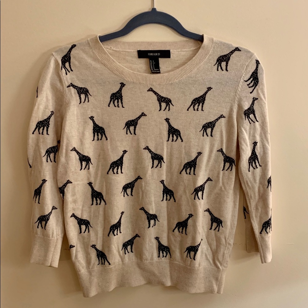 cream sweater with cute giraffes!